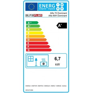 ALFA PLAM, sporák ALFA 70 DOMINANT ECO, teplovzdušný 6,7 kW, pravý, antracit