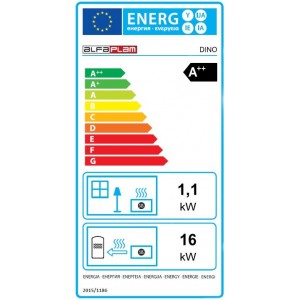 ALFA PLAM, peletová kamna s výměníkem DINO 17 ECO 17 kW, stříbrná