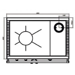 TIM SISTEM, sporák na TP NORTH 8,73 kW, pravý, inox