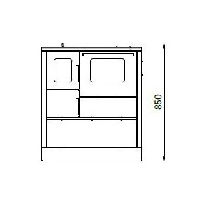 ALFA PLAM, sporák INOX 75, teplovzdušný 6 kW, pravý, černý