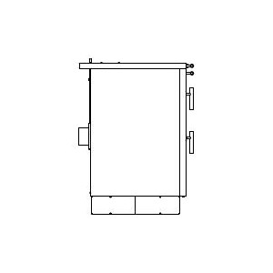 ALFA PLAM, sporák INOX 75, teplovzdušný 6 kW, pravý, černý