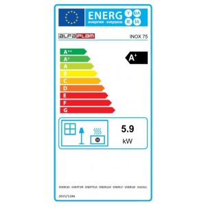 ALFA PLAM, sporák INOX 75, teplovzdušný 6 kW, pravý, černý